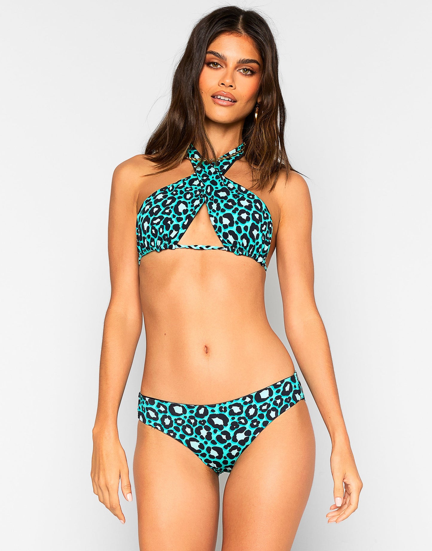 Kate Full Bottom - Teal Leopard
