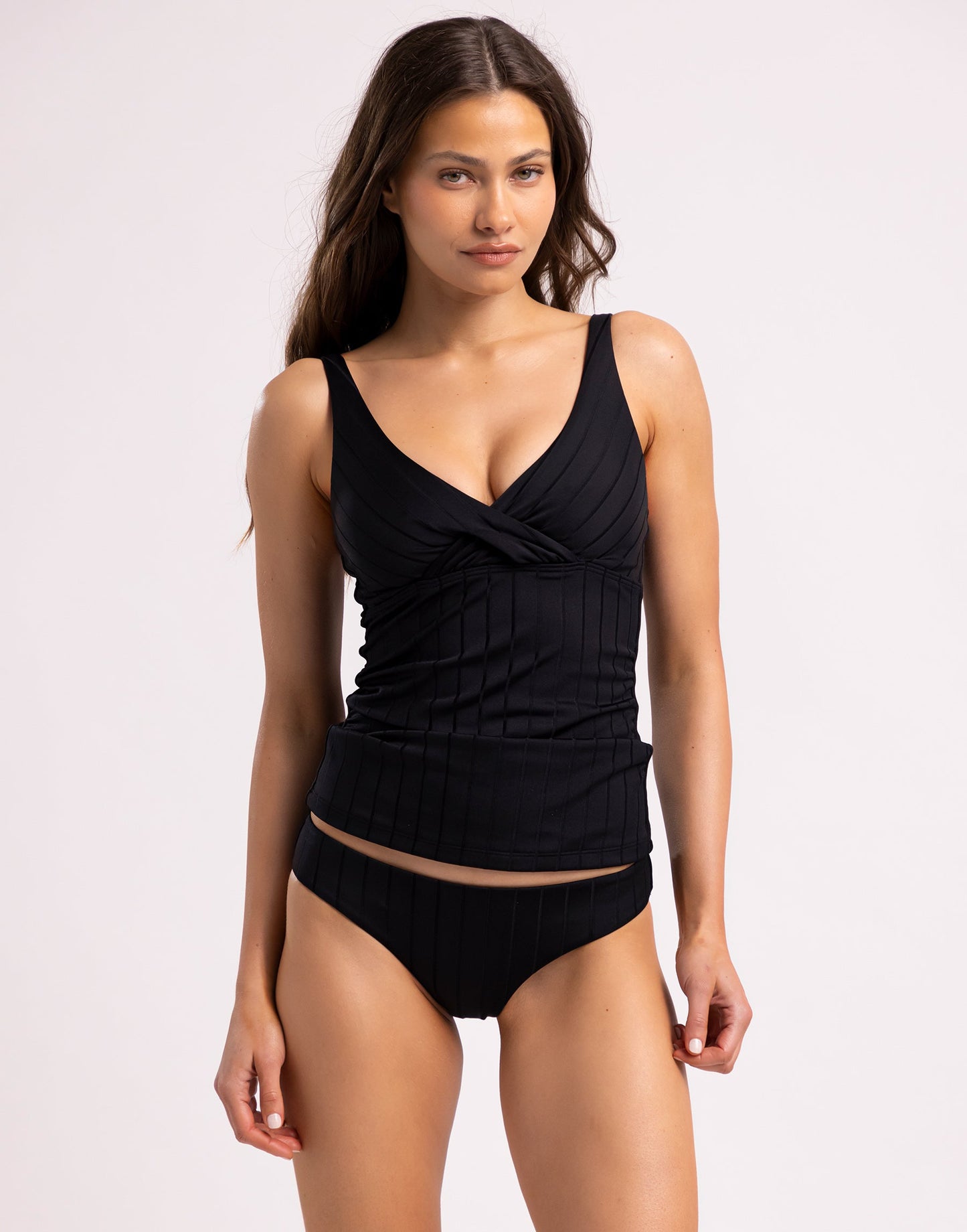 Gloria Full Bottom - Black Shiny Wide Rib